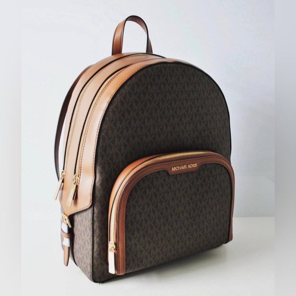 Michael Kors Jaycee Logo Backpack Brown Large